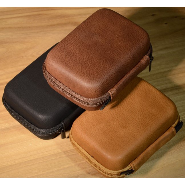 กล่องหนัง PU ขนาด 110*75*50 มม. สำหรับใส่ หูฟัง กล้อง ที่ชาร์จ Harddisk power bank สายชาร์จ สายสัญญาณ