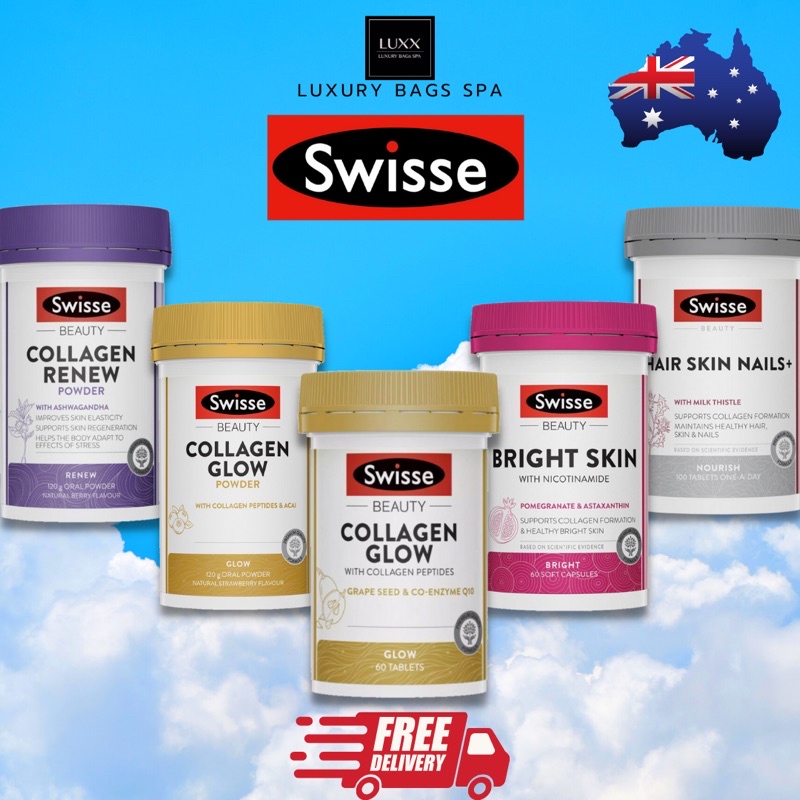 ของแท้ขายส่ง SWISSE BEAUTY COLLAGEN GLOW , POWDER / RENEW / BRIGHT SKIN / HAIR SKIN+