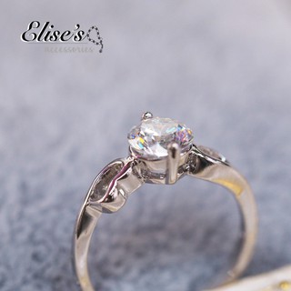 ER-1060 Elises Jewelry เครื่องประดับผู้หญิง แหวนเพชร Classic CZ เกรดพรีเมี่ยม หน้าเพชรขนาด 1 กะรัต