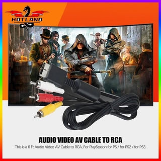 [เครื่องเกม]aV Line 2in1 audio video cord wire S-Video aV Cable for PS2 for PS3 Console