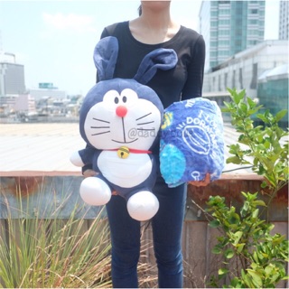 ตุ๊กตา หมอนผ้าห่ม Doraemon โดเรม่อน ตัวนุ่ม ชุดกระต่าย 18นิ้ว (100x150cm)