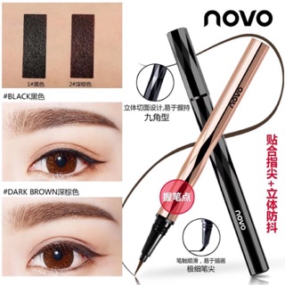 5201(ของแท้/พร้อมส่ง) อายไลน์เนอร์  NOVO zoom in eyes easy to draw eyeliner หัวแปรงเรียวเล็กสุดๆ