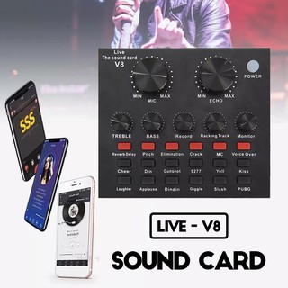 V8 BT USB Audio Stereo Headset Microphone Webcast Streamer Live Sound Card(Bluetooth) เสียงชุดหูฟังไมโครโฟน Webcast