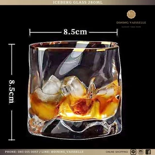 Dining Vaisselle - Crystal Iceberg แก้วน้ำขอบทอง ขนาด8.5x8.5cm ขาวใสดุจคริสตัล European Design