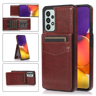 เคสโทรศัพท์หนัง ฝาพับ พร้อมช่องใส่บัตรเครดิต สําหรับ Samsung Galaxy S21 FE S23 S22 Plus Ultra 5G