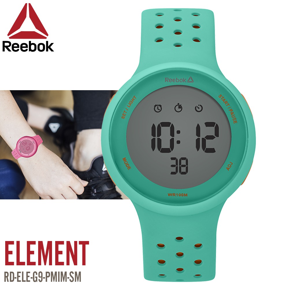REEBOK นาฬิกาข้อมือ Element นาฬิกาข้อมือผู้หญิง ผู้ชาย รุ่น RD-ELE-G9 Digital Watch สาย Silicone ของแท้