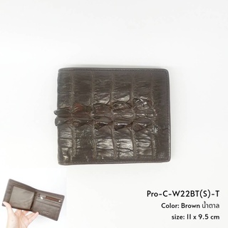 Prang Crocodile Leather Short Bi-fold Wallet / US Wallet กระเป๋าสตางค์ สองพับสั้น US หนังจระเข้ Pro-C-W22BT(S)-T