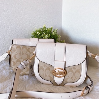 COACH GEORGIE SADDLE BAG IN SIGNATURE CANVAS