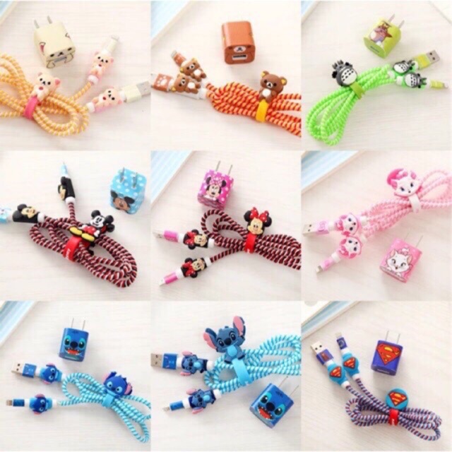 พร้อมส่ง ชุดถนอมพันสายชาร์จ ลายที่1-19 】ลายการ์ตูนน่ารัก ป้องกันสายชาร์จ ชุดตกแต่งสายชาร์จ สินค้าพร้อมส่ง