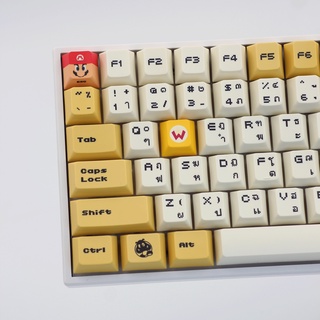 mario keycaps ปุ่มกดคีย์แคป ภาษาไทย ลาย  119 Key Cherry Profile PBT ชนิด DIY 108 คีย์