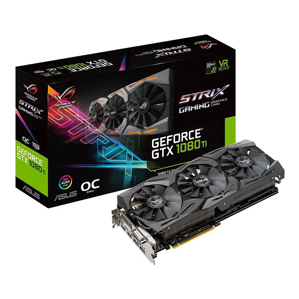 การ์ดจอ VGA  ASUS GTX ROG STRIX 1080 TI DDR5 352 BIT ประกันศูนย์ 1ปี 2 เดือน ASUS ไทยเเลนต์