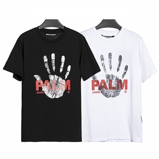 เสื้อยืดแขนสั้นลําลอง ผ้าฝ้าย ทรงหลวม พิมพ์ลายตัวอักษร Palm แฟชั่นคู่รัก สไตล์คลาสสิก สําหรับผู้ชาย และผู้หญิง