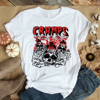 เสื้อยืด พิมพ์ลายอัลบั้ม The Cramps สีขาว สําหรับผู้ชาย จัดส่งที่รวดเร็วSize S-5XL