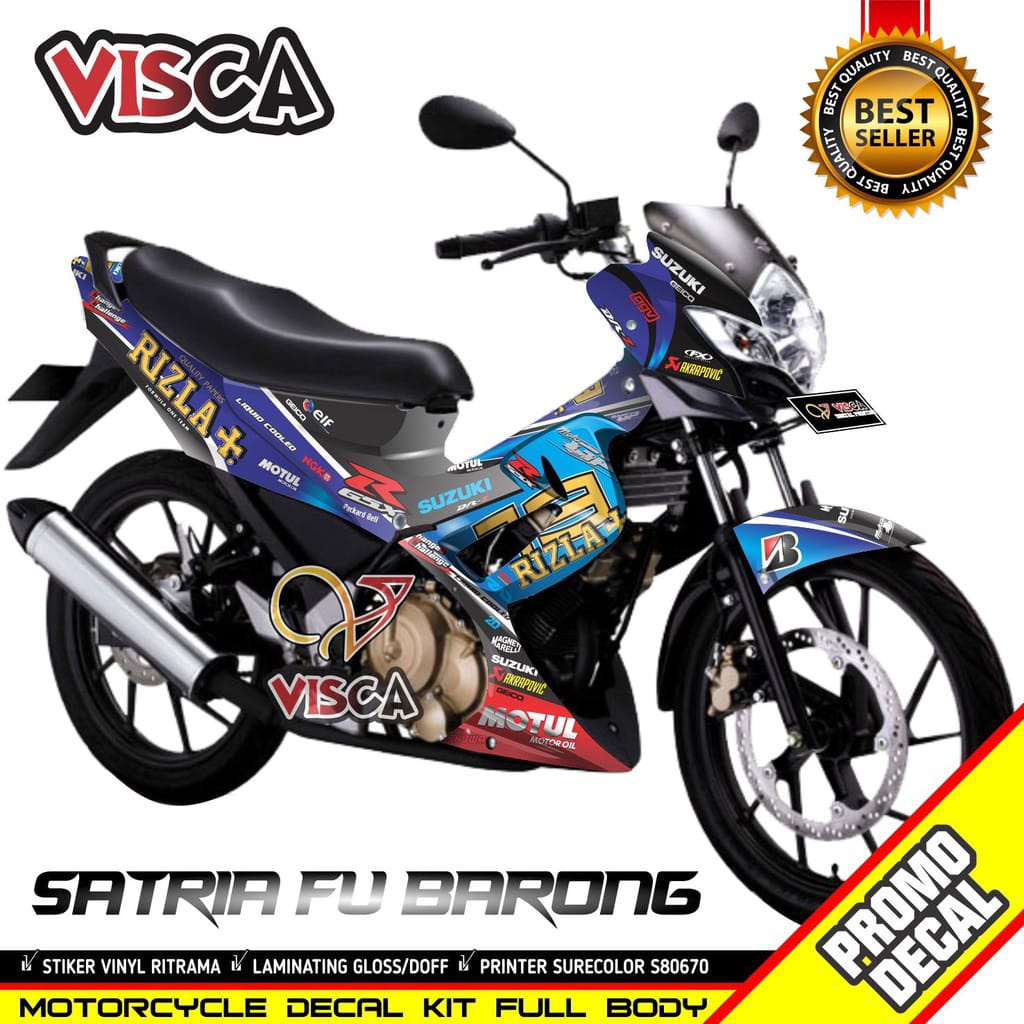 สติ๊กเกอร์รูปลอก Satria FU Barong Striping Motor Satria Fu Barong Rizla