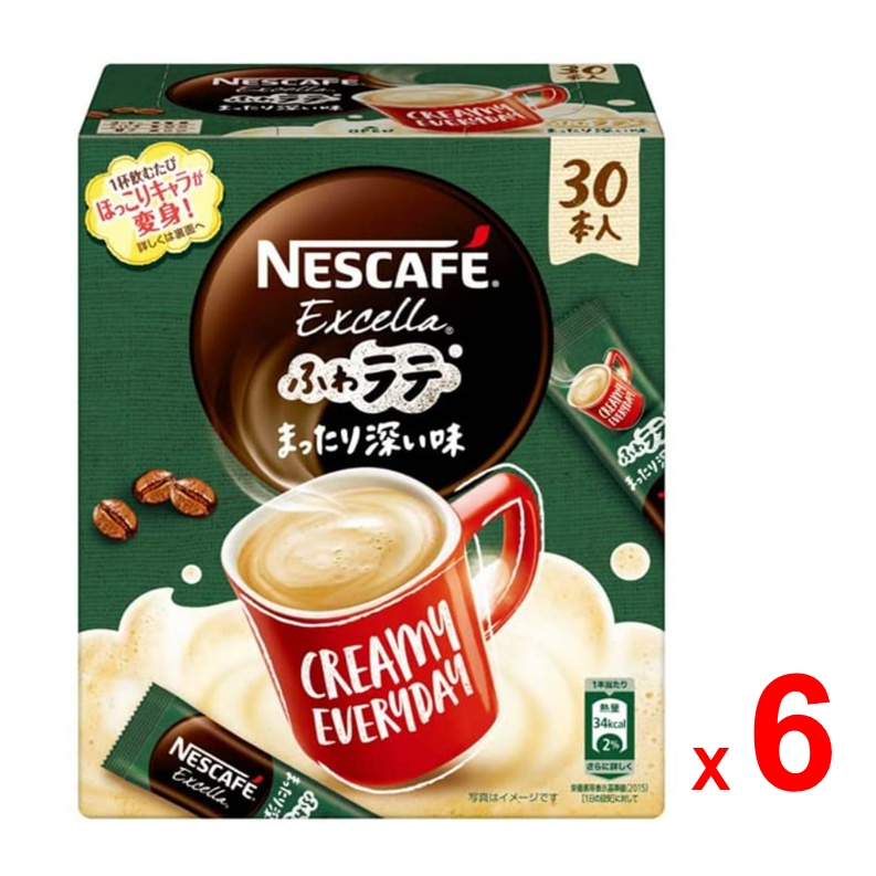 NESTLE NESCAFE EXCELLA กาแฟสำเร็จรูป เนสกาแฟ เอ็กซ์เซลลา ทรี อิน วัน ลาเต้ ดีป เทสต์ ชุดละ 6 กล่อง กล่องละ 30 ซอง / NEST