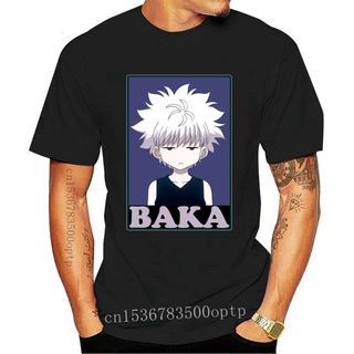 เสื้อยืดผู้ ใหม่ เสื้อยืดแขนสั้น พิมพ์ลายการ์ตูน Hunter X Hunter Killua Zoldyck Baka สไตล์คลาสสิก ญี่ปุ่น สําหรับผู้ชาย