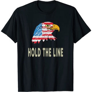 ROUND คอลูกเรือเสื้อยืด พิมพ์ลาย Hold The Line สําหรับผู้ใหญ่-4XL