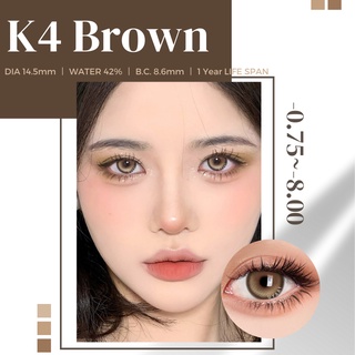 Uyaai คอนแทคเลนส์ สีน้ําตาล 1 ชิ้น สําหรับคอนแทคเลนส์ K4 -0.75~-8.00 1 สี