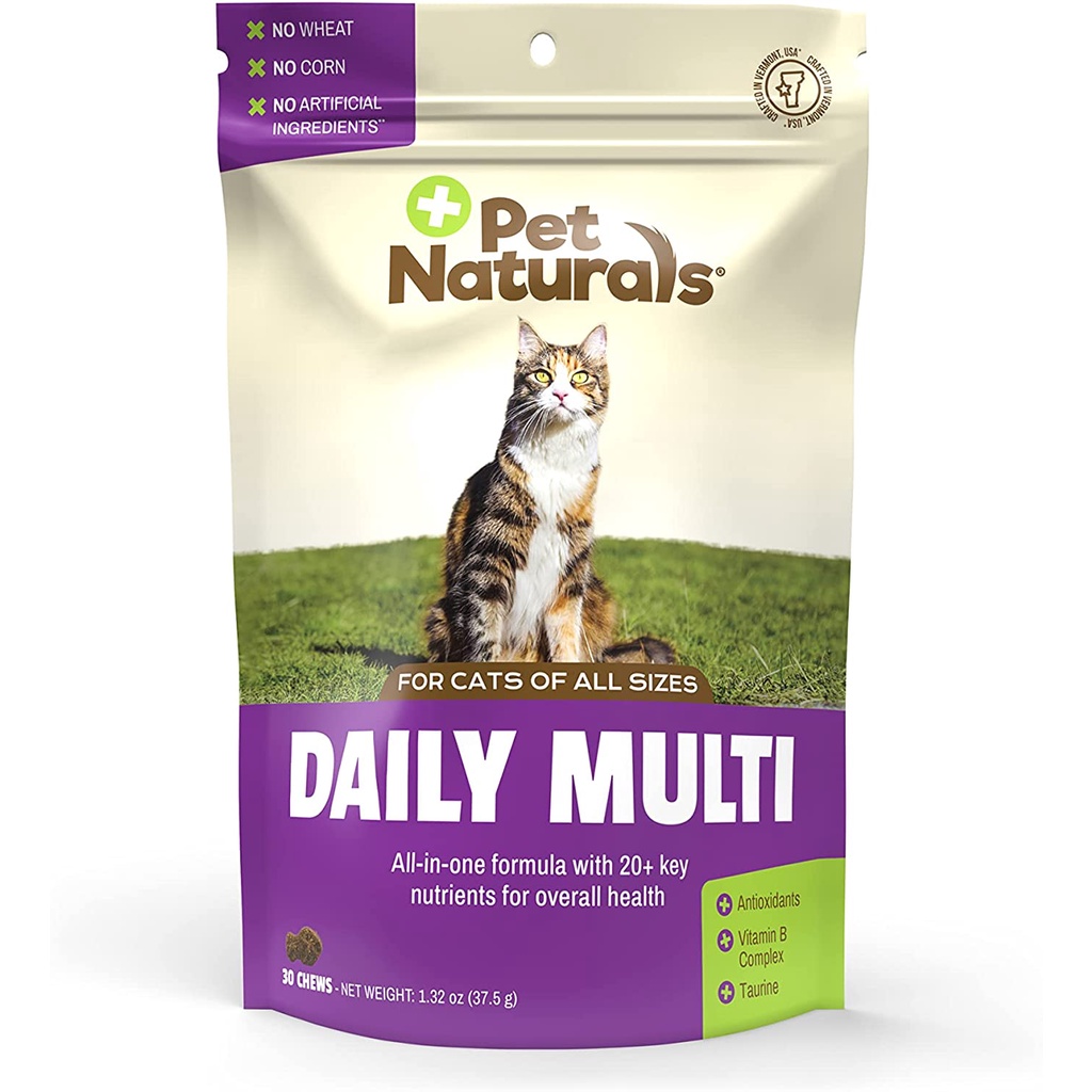 USA Daily Multi CAT วิตามินรวมแมว บำรุงทุกส่วน กระดูก ตับ เลือด ตา ประสาท หัวใจ เสริมภูมิ (ชิ้นขนมรูปปลา)