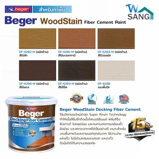 สีย้อมไม้ ไฟเบอร์ซีเมนต์ สูตรน้ำ ทาผนัง , ทาพื้น Beger WoodStain Fiber Cement ขนาด 1 แกลลอน 3.785 ลิตร@wsang