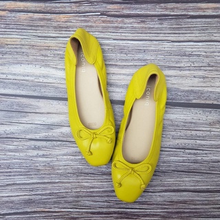 รองเท้าหนังแกะ ICONIQ รุ่น Leah Flat Comfy Balerina in Lemon