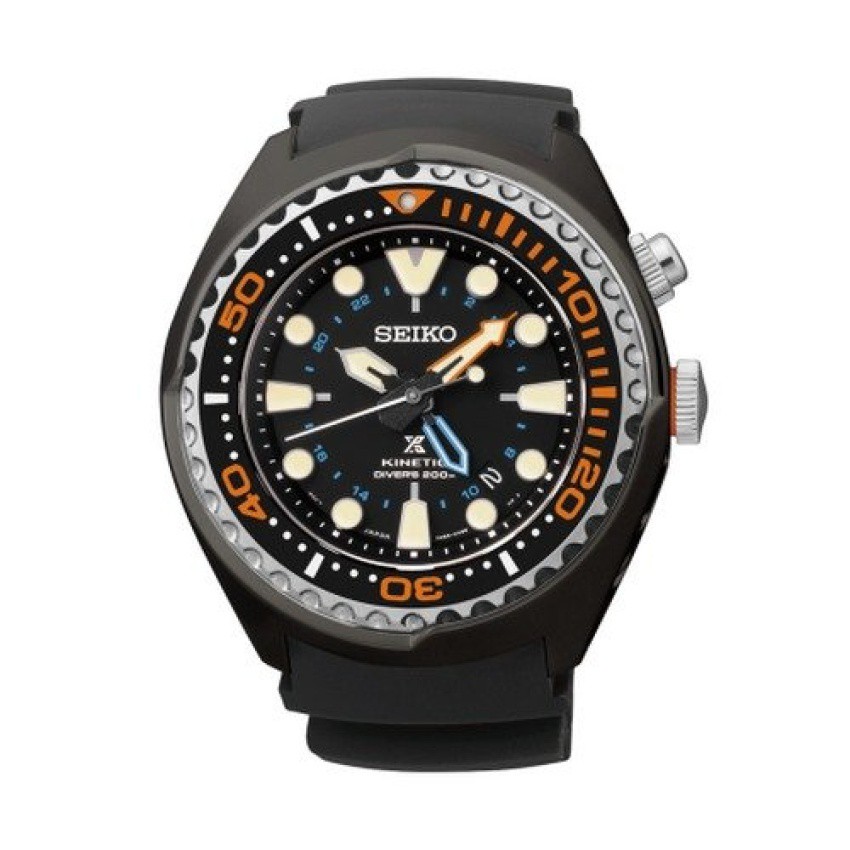 Seiko นาฬิกาข้อมือชาย Prospex Kinetic รุ่น SUN023P1 - Black/Orange