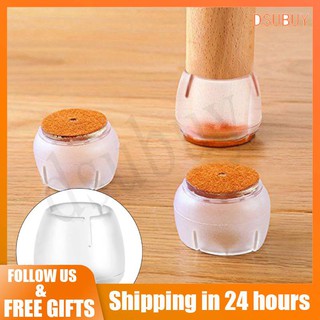 [READY STOCK]16Pcs Furniture Leg Non Slip Foot Cap Cups Cover Floor Protector Transparent PVC Table Chair