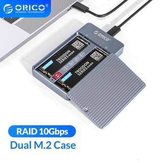 Orico LSDT RAID Dual Bay M2 เคส SSD รองรับดิสก์ M.2 NGFF SATA SSD สําหรับ B Key &amp; B+M Key SSD (M2N210-RC3)