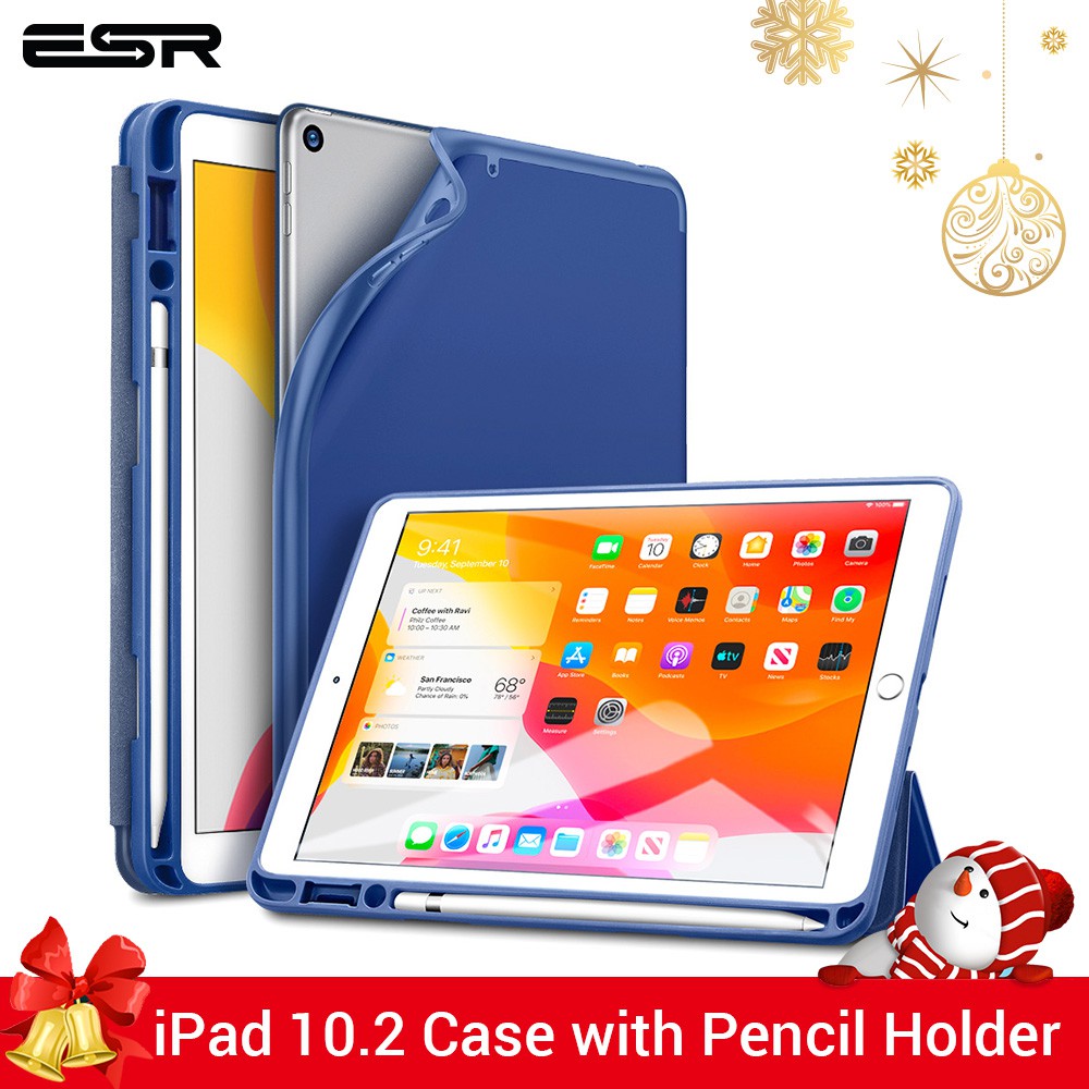 ESR for iPad 10.2 Case with Pencil Holder Smart Case with Pencil Slot for iPad 7th Generation 10.2''