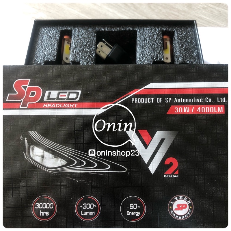 อะไหล่ อะไหล่รถยนต์ ไฟหน้ารถยนต์ SP-LED ขั้ว H4 ปลั๊กตรงรุ่น ใส่ xpander gt ได้เลย แสงขาว ไฟหน้าเอลอ