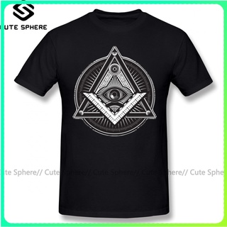 เสื้อยืดแขนสั้น ผ้าฝ้าย  ลายกราฟฟิค Illuminati สไตล์คลาสสิก สําหรับผู้ชายสามารถปรับแต่งได้