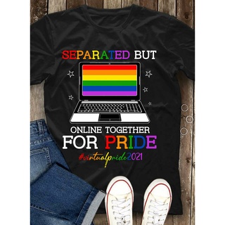 เสื้อยืด พิมพ์ลาย Lgbt Separated But Online Together For Pride แฟชั่นสําหรับผู้ชาย