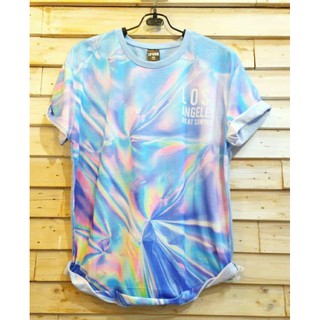 เสื้อยืดแขนสั้นพิมพ์ลาย 3d Light Reflection Tiekok