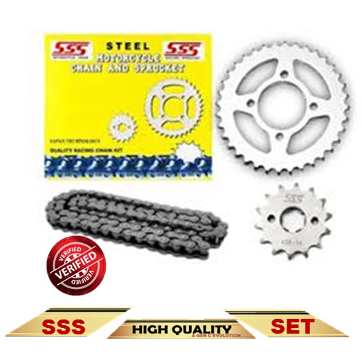 SSS HEAVY DUTY CHAIN & STEEL SPROCKETS SET 428HK 122L 40T/41T/42T/43T X 15T Y15ZR FZ 150 I