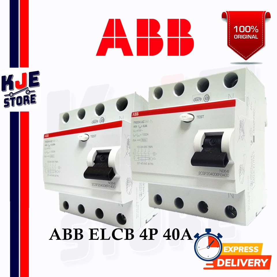 Abb ELCB/RCCB FH204 4P 40A [ 30mA / 100mA / 300mA ]