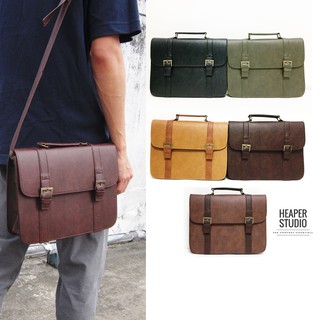 HEAPER  BUSINESS กระเป๋าหนัง PU กระเป๋าเอกสาร สะพายข้าง Messenger bag