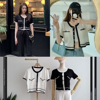 เสื้อไหมพรมกระดุมหน้า🍏ใส่เป็นเสื้อคลุมได้🍎แต่งกระดุมทองสวยมาก🪴งานVIV