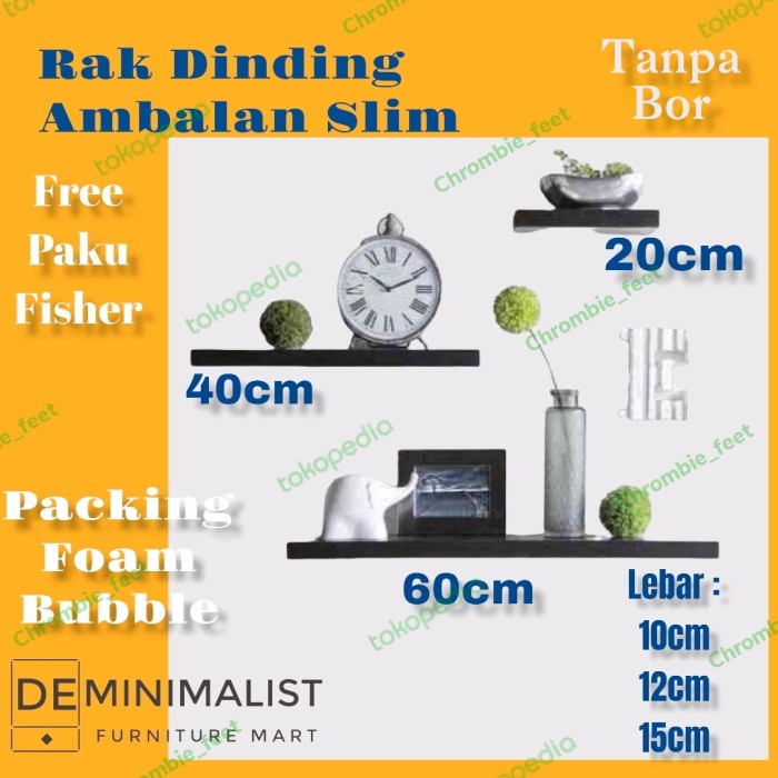 FLOATING SHELVES WALL SHELF SET 3 ชิ้น 20 กว้าง 10 สแตนเลส DURABLE BATHROOM SHOES BOOK WALL แผ่นพลาส