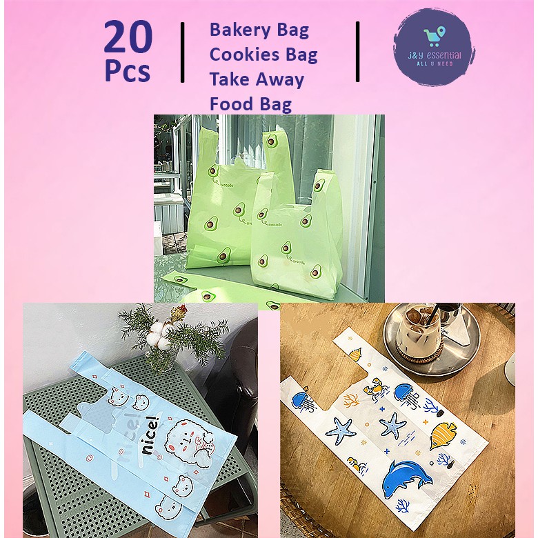 Goodies bag Door Cookies Bakery Fullmoon Party bag NICE BEAR AVOCADO THE SEA WORLD (27)20pcs