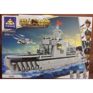 mega toys ตัวต่อ KAZI No 84121 ชุด เรือรบบรรทุกเครื่องบิน จำนวน 378+ชิ้น (ui/mo)
