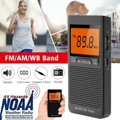 เครื่องรับสัญญาณวิทยุฉุกเฉิน NOAA AM/FM หน้าจอ LCD สําหรับพกพา