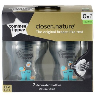 Tommee Tippee ขวดนม ทอมมี่ ทิปปี้ Closer to Nature Tinted Bottle 9oz แพ็คคู่ สีดำ ของแท้