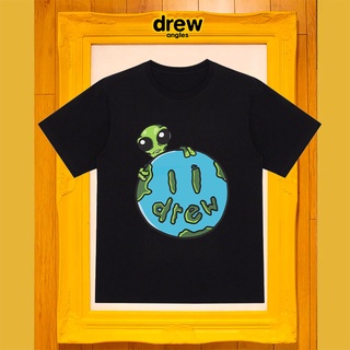 เสื้อยืดแขนสั้น ทรงหลวม พิมพ์ลายเอเลี่ยน DREW ANGLES HOUSE สไตล์สตรีท สําหรับผู้ชาย