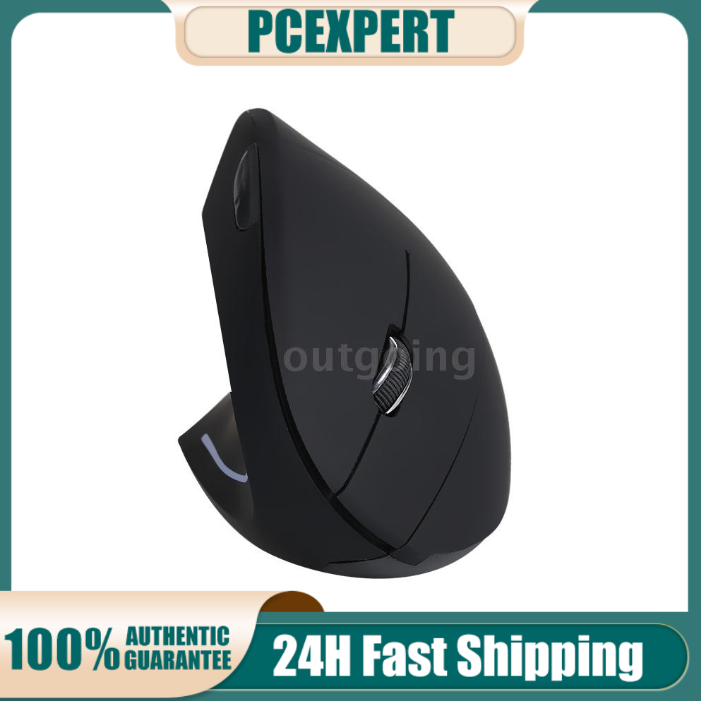 PCER เมาส์แนวตั้ง ไร้สาย มือซ้าย USB 2.4G เมาส์ออปติคอลที่เหมาะกับการทำงานถนัดซ้าย ความแม่นยำสูง ปรับได้ 800/1200 / 1600 DPI 5