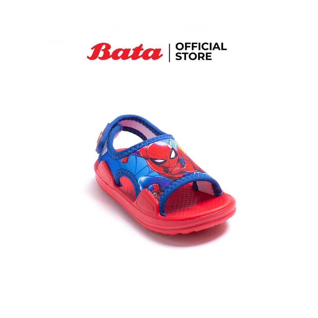 Bata บาจา รองเท้าแตะ ใส่ลำลอง รองเท้าใส่เล่น สายคาดลายการ์ตูน Spiderman สำหรับเด็กเล็ก รุ่น Shamrock