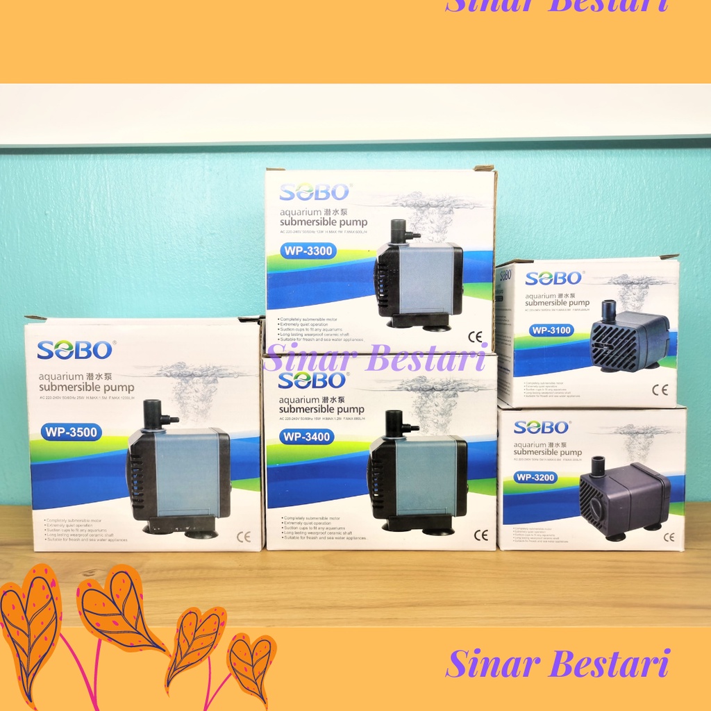 Sobo Aquarium Submersible Mini ปั๊มน้ํา Pam SOBO WP-3100 WP-3200 WP-3300 WP-3200 WP-3500 鱼迷你泵 น้ําพุ