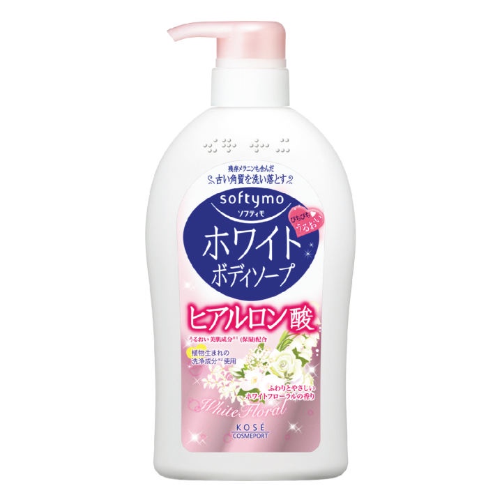 SOFTYMO WHITE BODY SOAP (HYALURON) 600 ML / ครีมอาบน้ำสูตรไฮยาลูรอน ผิวชุ่มชื่น หอมกลิ่นกรีนฟลอรัล