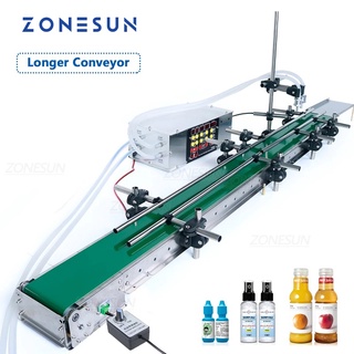 Zonesun ZS-DPYT200L เครื่องบรรจุขวดนมเหลวอัตโนมัติ แบบสองหัว พร้อมสายพานลําเลียงอัตโนมัติ