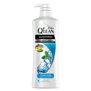 Qlean คิวลีน แชมพู ขจัดรังแค สูตรเย็น สดชื่น (Fresh &amp; Cool) 340 มล. ขวดปั๊ม (สีฟ้า) LIONSOS