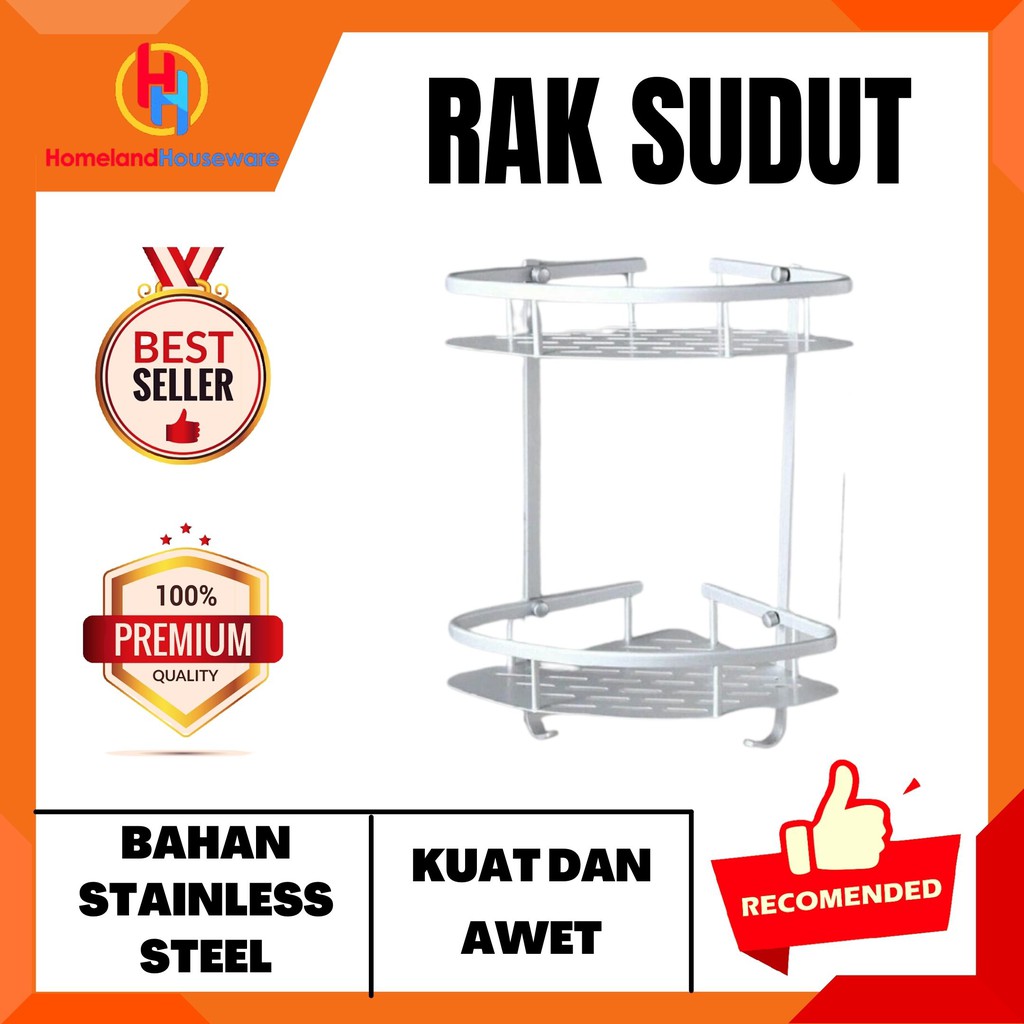 (พร้อมสต็อก) BATHROOM CORNER SHELF / สแตนเลส STEEL SHELF / ห้องอาบน้ํา SHELF / TRIANGLE SHELF
